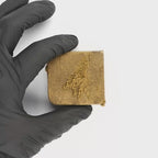 Gros plan résine Jaune Manali riche en CBN CBG CBD